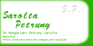 sarolta petruny business card